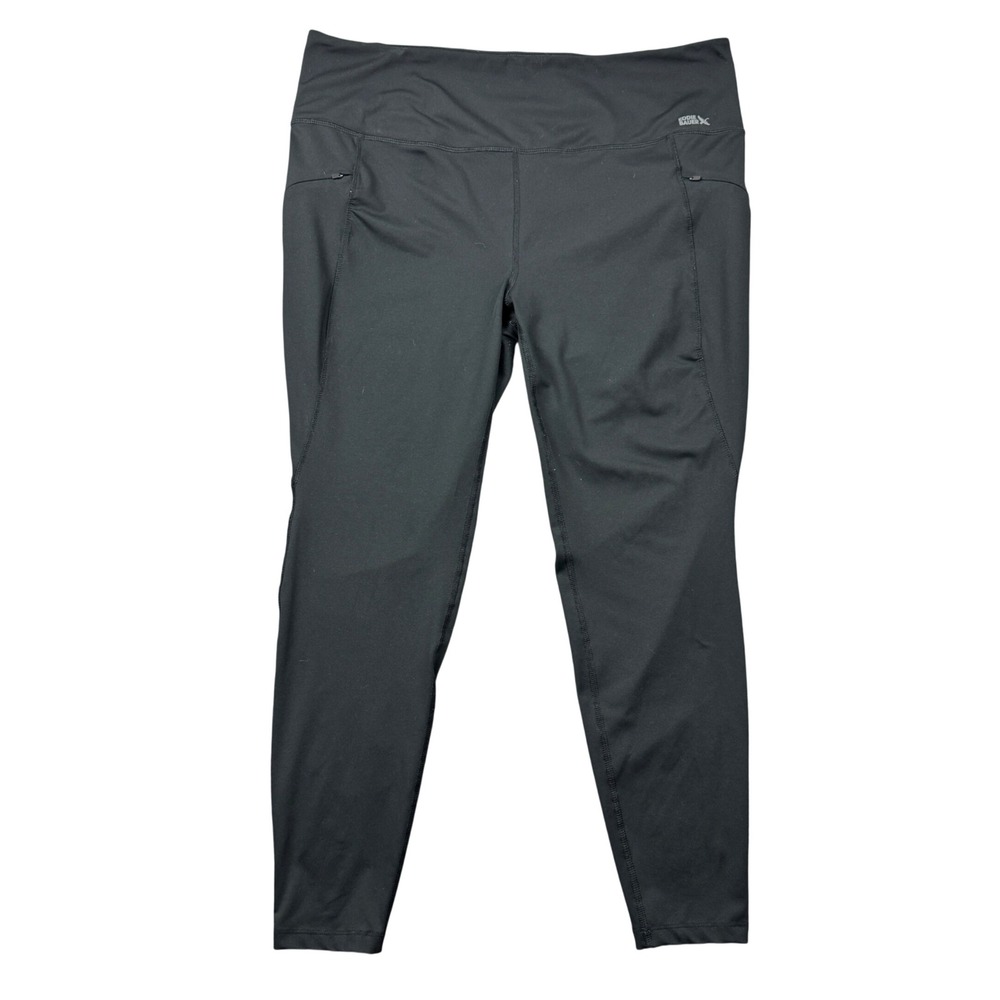 Eddie Bauer Trail Tight Black Athletic Leggings Women XXL Zipper Pockets Casual